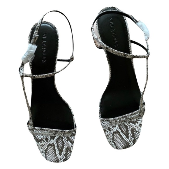 VILLA ROUGE • Snakeskin Desi Sandals Slingback Shoes Includes Box - Picture 4 of 5